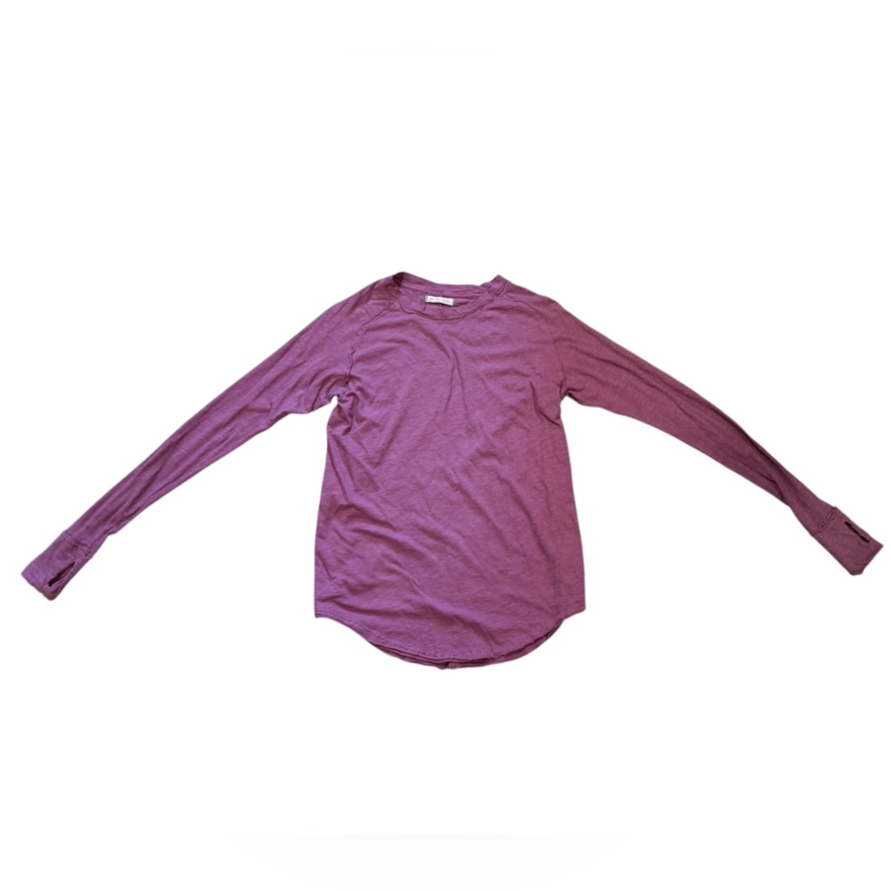 We The Free Free People Purple Arden Long Sleeve Tee - Picture 3 of 12